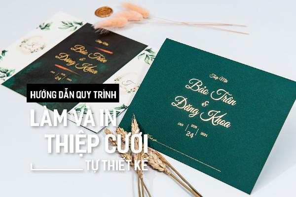 Trọn bộ thiệp cưới ép kim cao cấp bao gồm thiệp báo hỷ, thiệp mời và phong bì được thiết kế đồng bộ